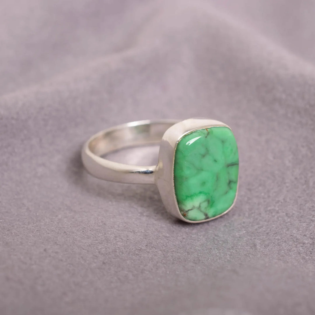 Handmade Variscite Ring: 925 Sterling Silver Statement Jewelry