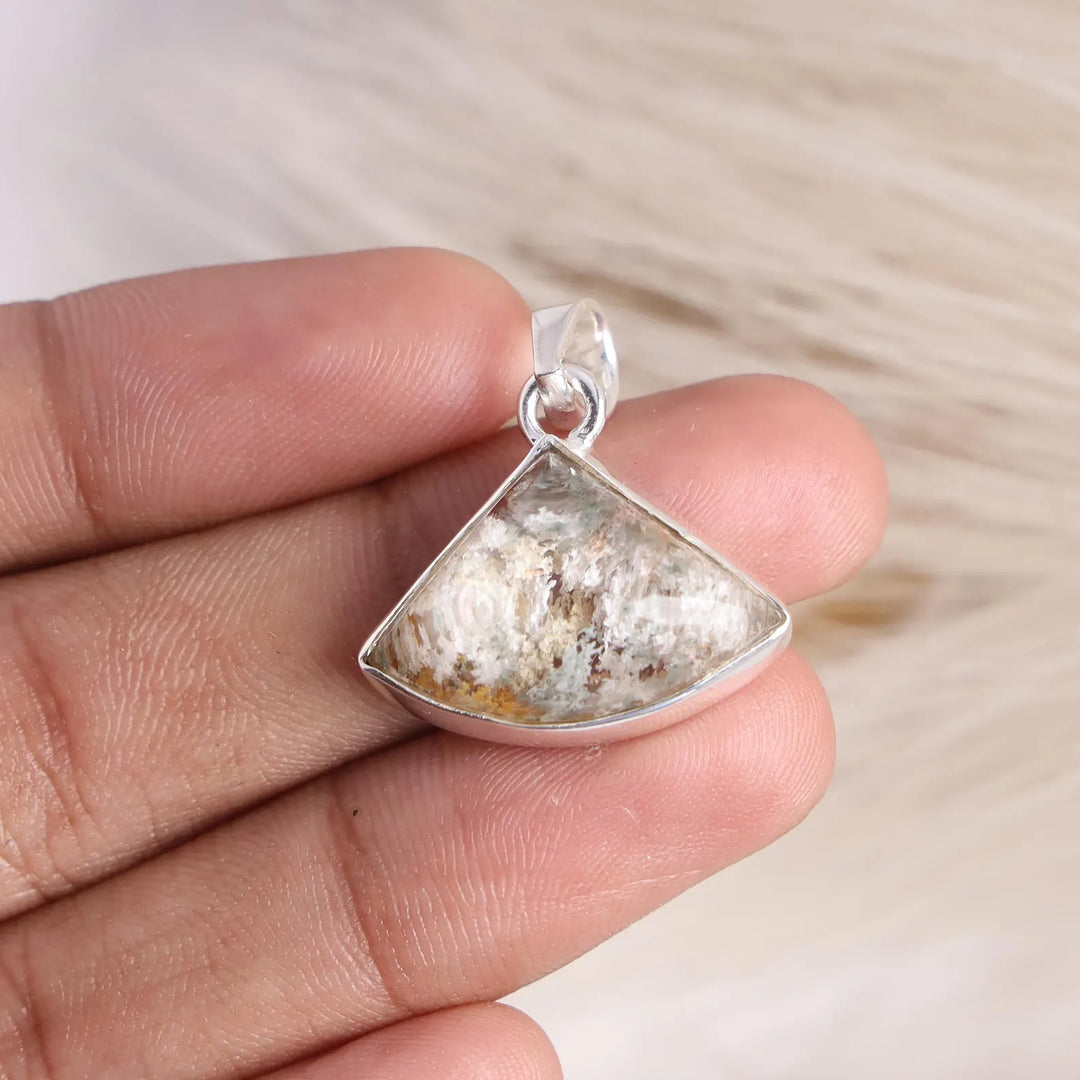 Handmade Lodolite Quartz Pendant: 925 Sterling Silver Garden Quartz Jewelry