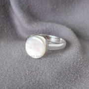 Mother of Pearl Ring: 925 Sterling Silver, Handmade Boho Ring