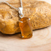 Raw Citrine Pendant: 925 Sterling Silver Healing Crystal Necklace