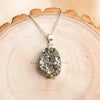 Raw Pyrite Druzy Pendant: Sterling Silver Boho Necklace