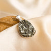 Raw Pyrite Druzy Pendant: Sterling Silver Boho Necklace
