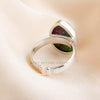 Ruby Zoisite Sterling Silver Ring: Adjustable Pear Cabochon