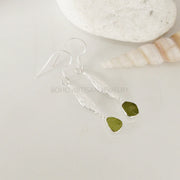 Raw Peridot Sterling Silver Dangle Earrings: August Birthstone Jewelry
