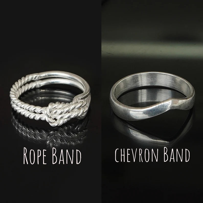 Sterling Silver Stacking Ring Set: CZ Diamond Paved Band