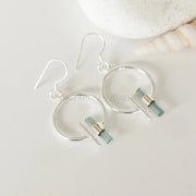 Raw Aquamarine Sterling Silver Dangle Earrings: Handmade Gemstone Jewelry