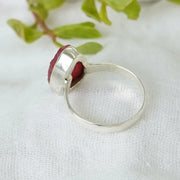 Raw Rhodonite Ring: Sterling Silver Boho Jewelry