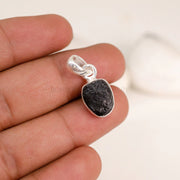 Raw Black Tourmaline Pendant: Sterling Silver Healing Crystal Necklace