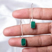 Malachite Dangle Earring, Green Gemstone Earring, Handmade Sterling Silver Earring, Women Earring, Unique Earring, Gift For Her