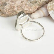 Raw Pyrite Druzy Ring: Sterling Silver Rough Stone Statement Jewelry