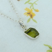 Raw Peridot Pendant, Peridot Crystal Pendant, August Birthstone, Raw Gemstone Pendant, Healing Crystal, Peridot Necklace - Gift for Her